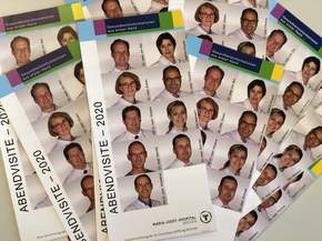 Die Flyer für die Abendvisite 2020 sind im Maria-Josef-Hospital in Greven kostenlos erhältlich.