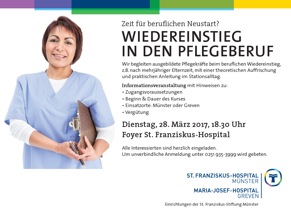 Wir begleiten Pflegekräfte beim beruflichen Wiedereinstieg in das Maria-Josef-Hospital Greven